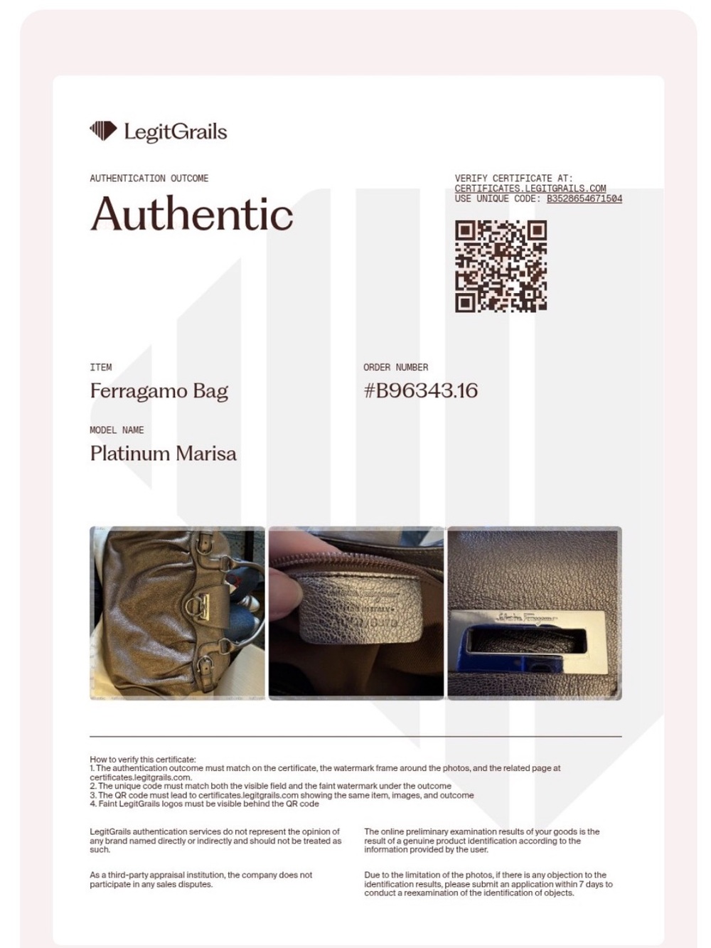 Salvatore Ferragamo Vintage Metallic Platinum/Silver Marisa Bag Gancini Leather - Picture 14 of 14